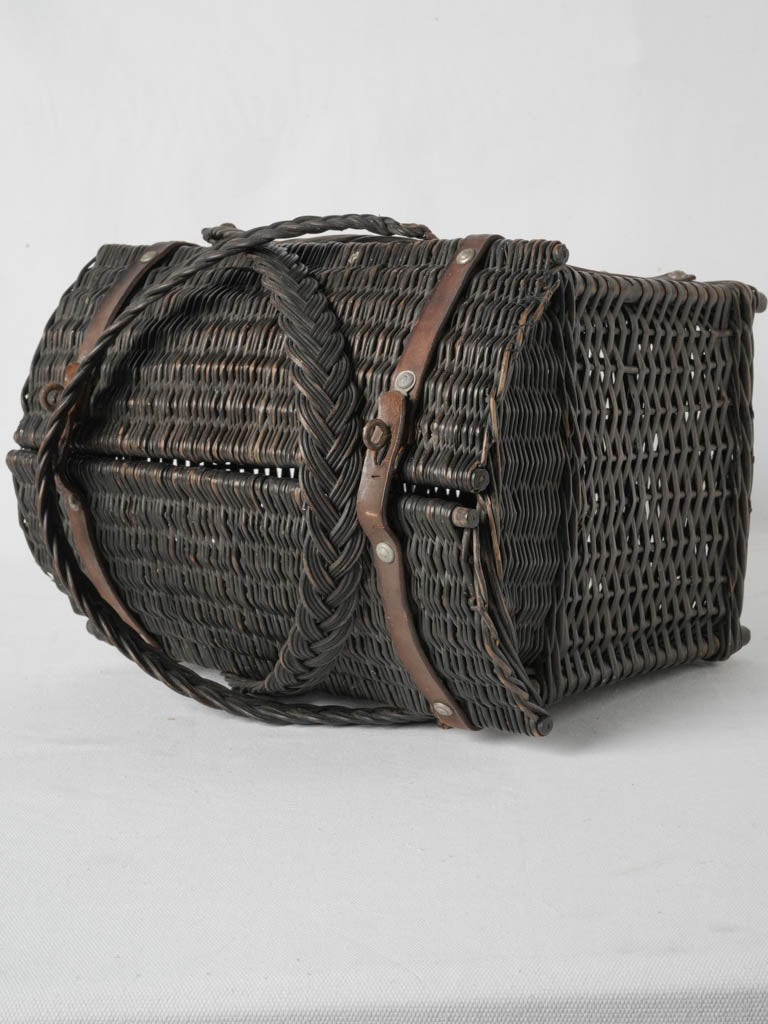 Exquisite black wicker French market carryall