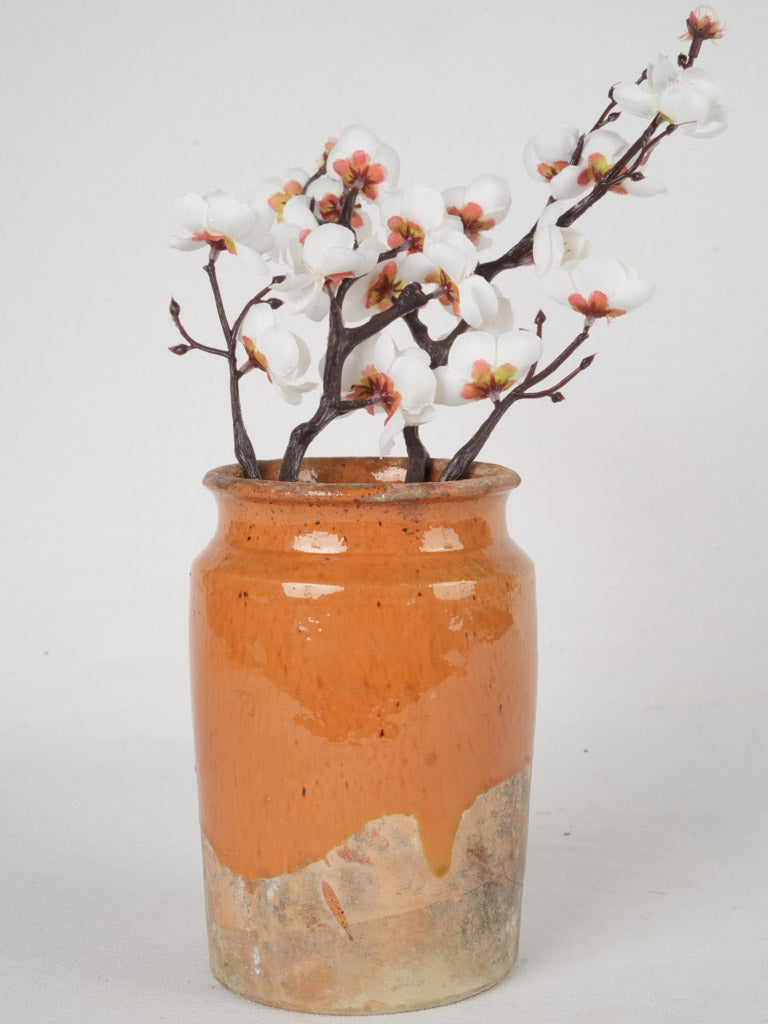 Rustic ocher glazed cornichon pot