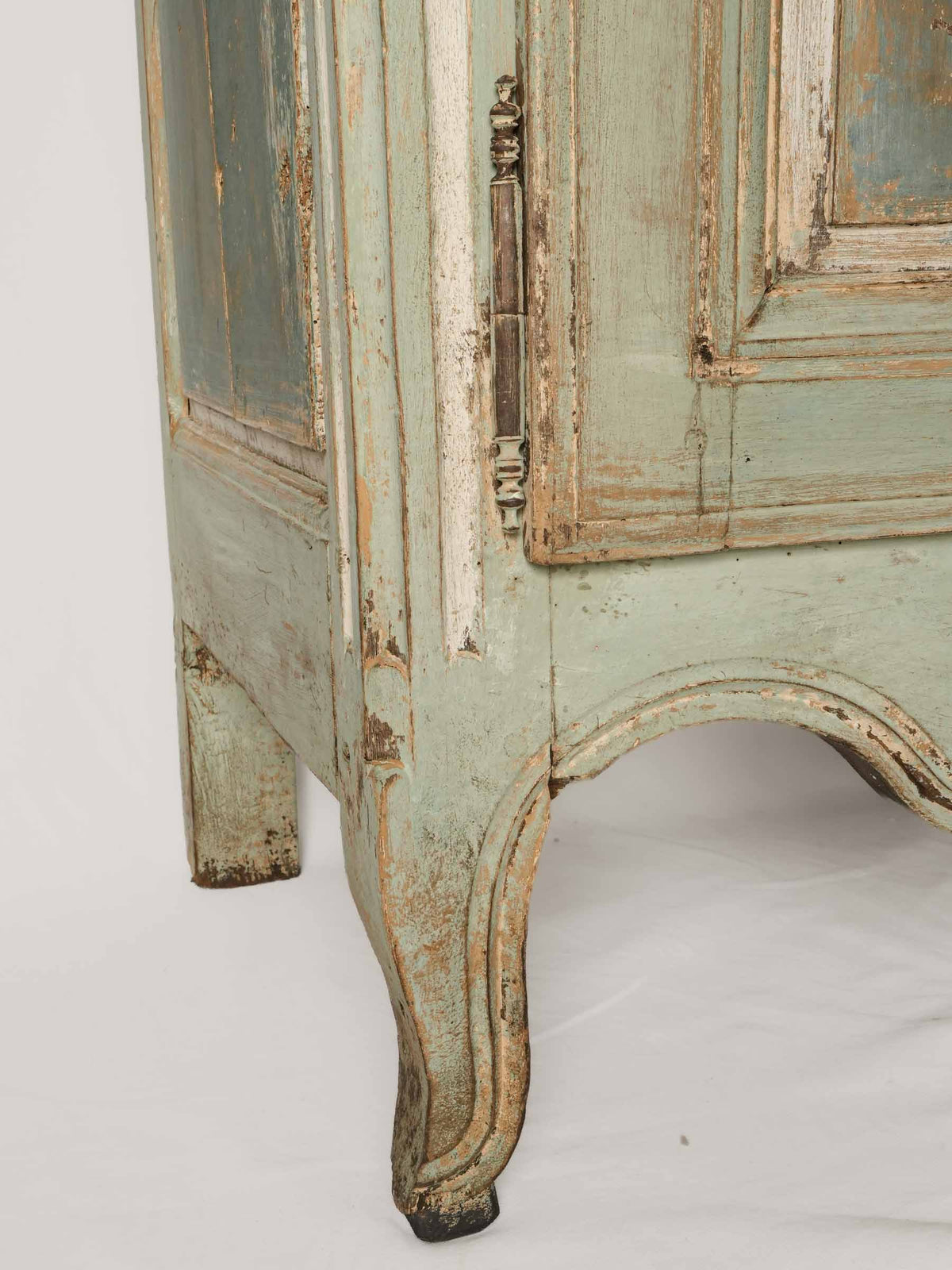 19th-Century Tall French Oak Buffet w/ Aged Celadon Patina - 45¾" x 52¾"