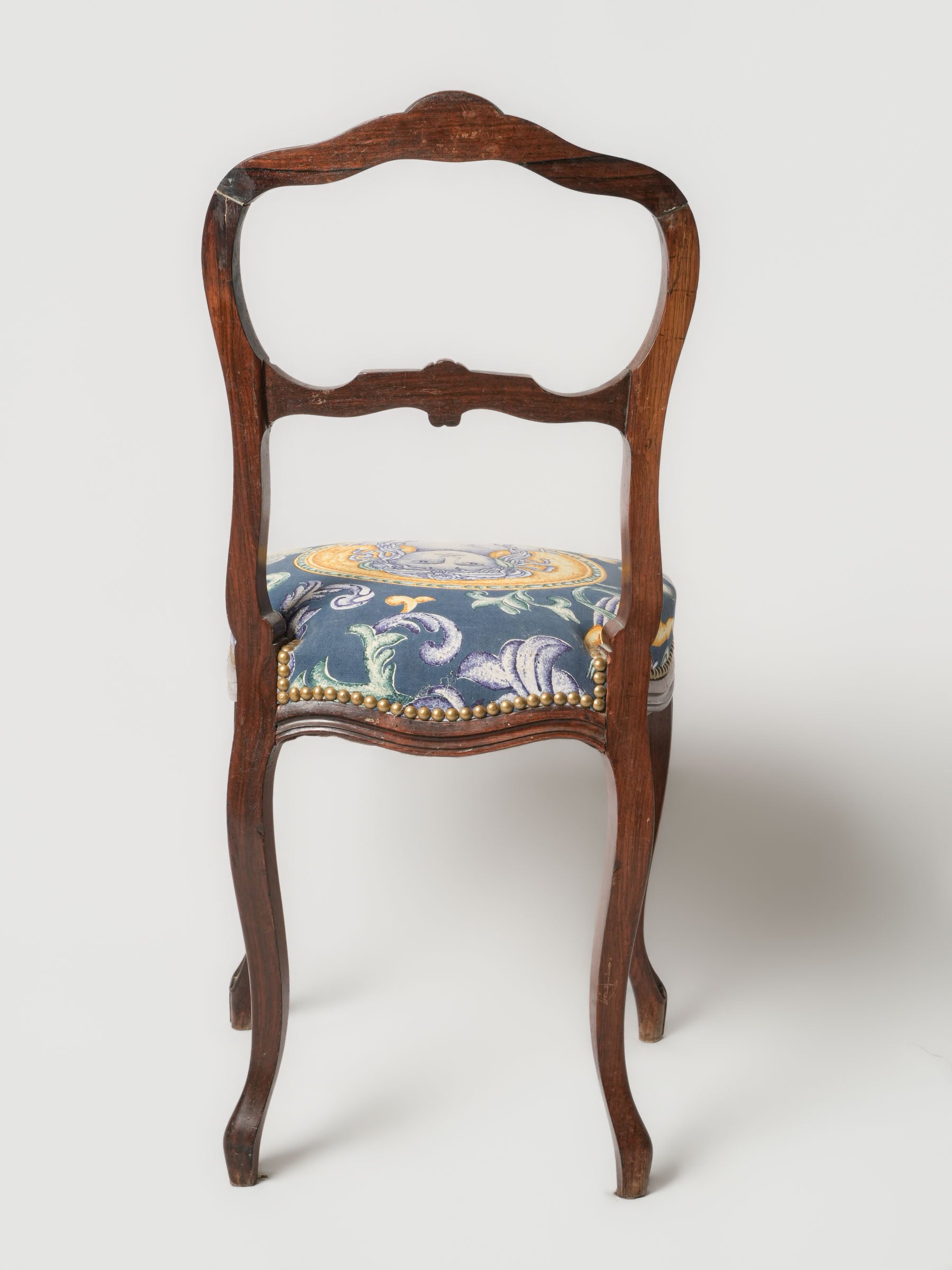 Ornate mythological French side chair