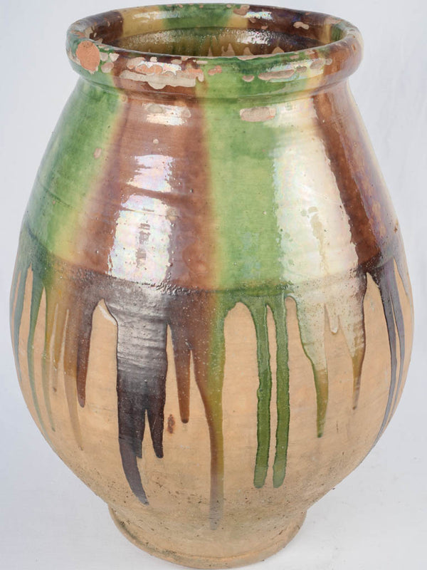 Aged Anduze olive pot with stunning glaze