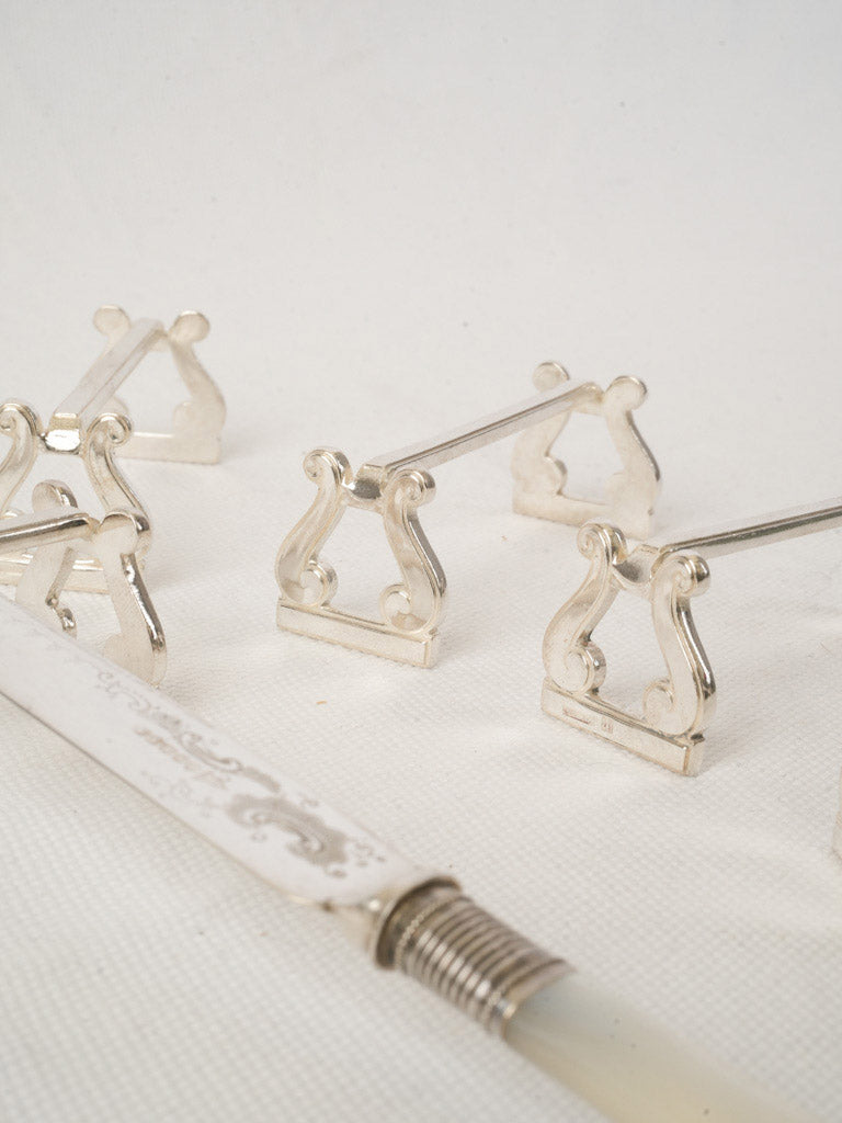 Vintage burnished silver table decor