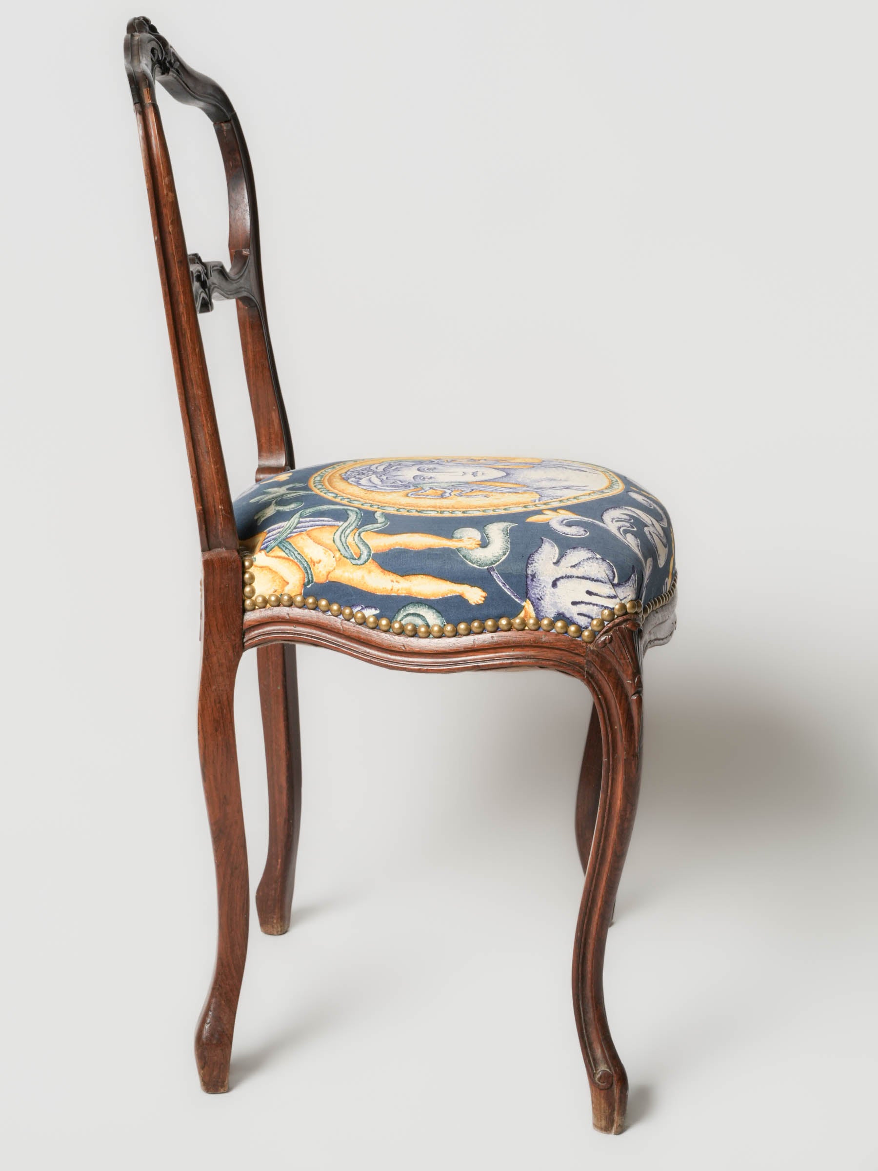 Decorative patina vintage side chair
