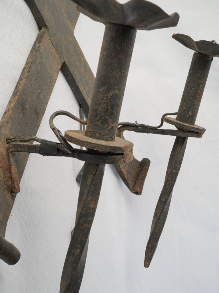 Unique patina wrought iron wall decor