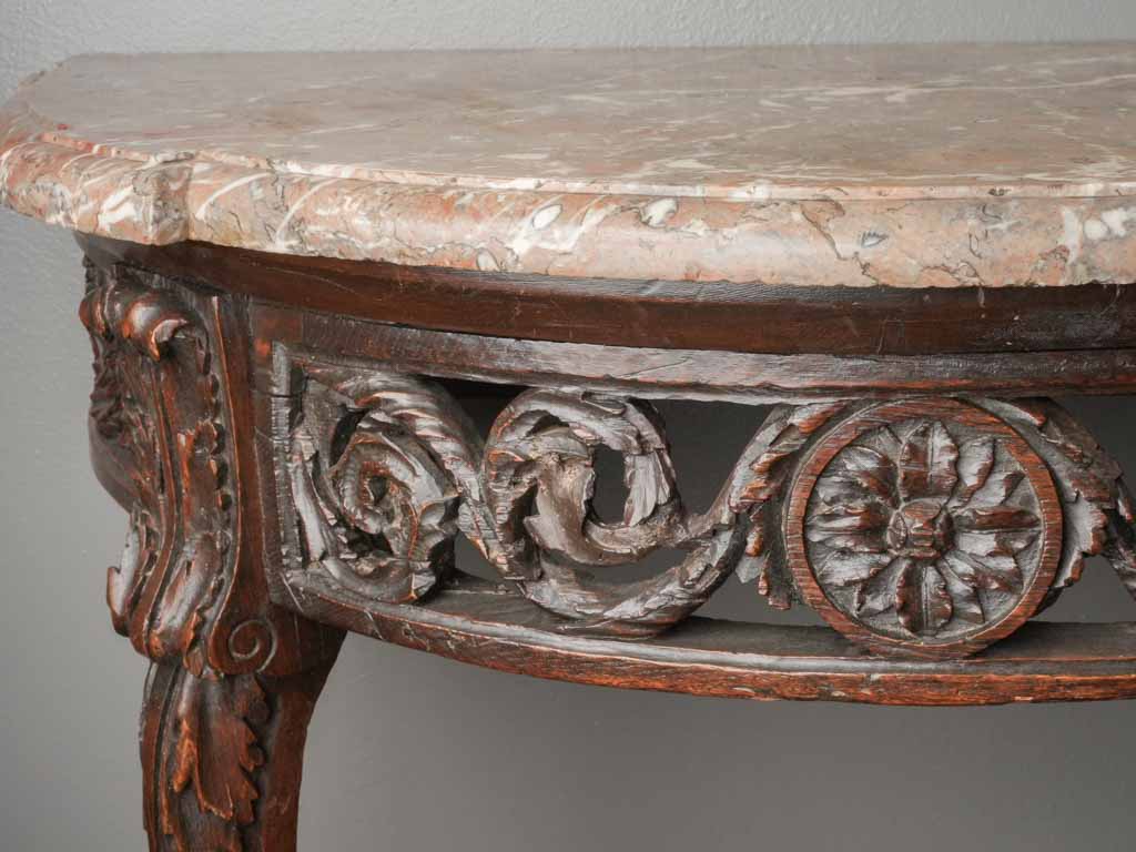 Early 18th century Regence demilune marble wall console 34¾"