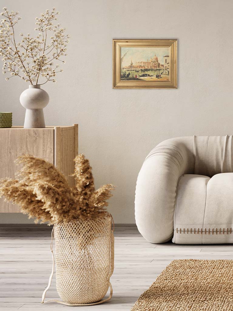 Vintage Italian veduta artwork piece