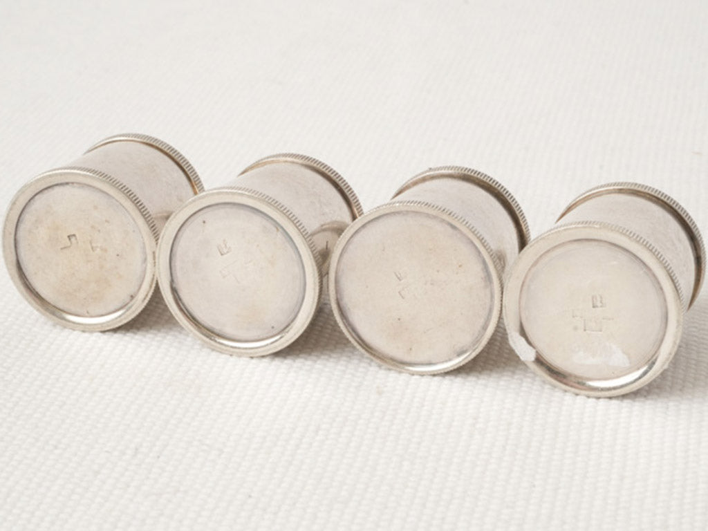 Adorable Set of Four Petite Gallia Silver-Plated Salt Shakers c.1930s - 1¼"