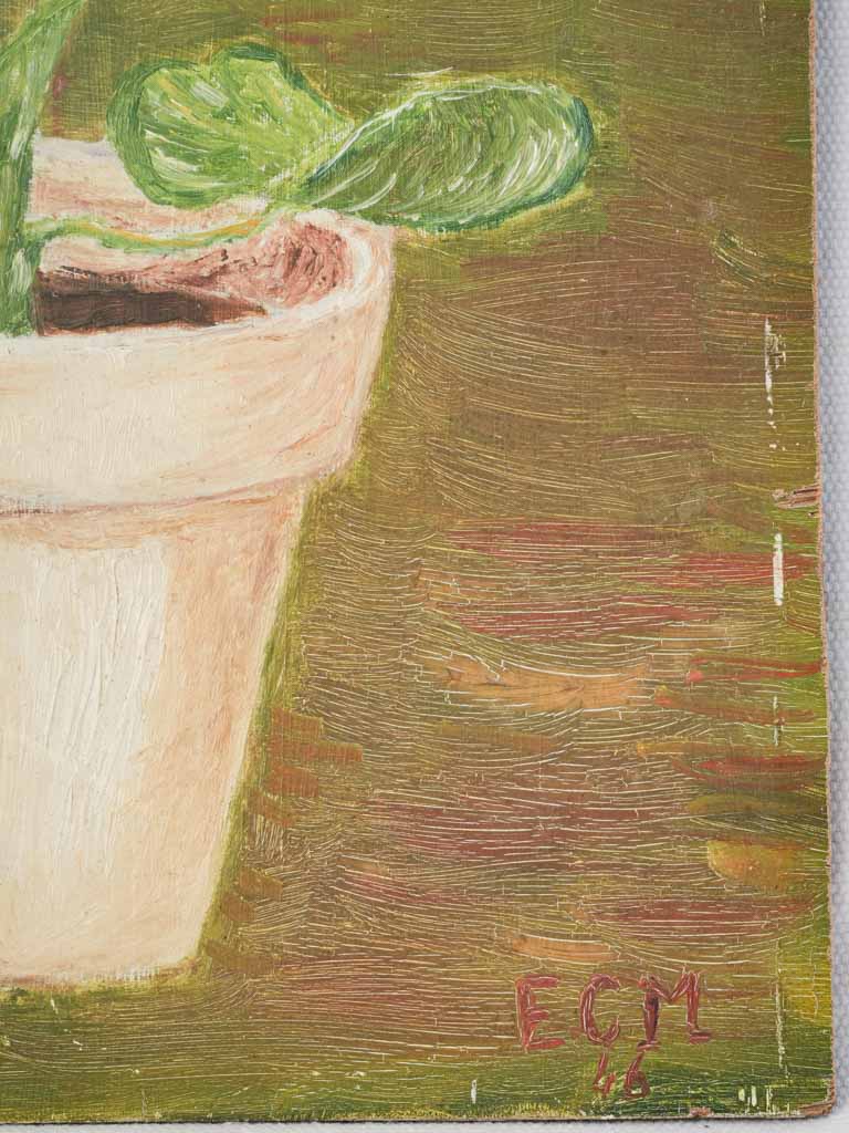 Textured colorful mid-century oil painting