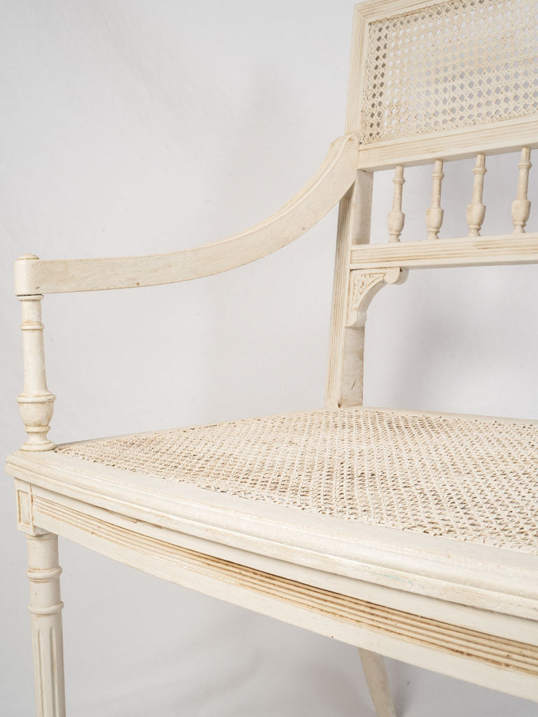 Graceful white Louis XVI bench