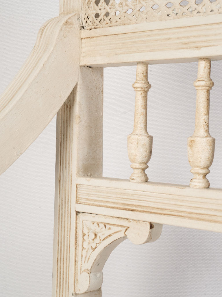 Delicate woven cane settee