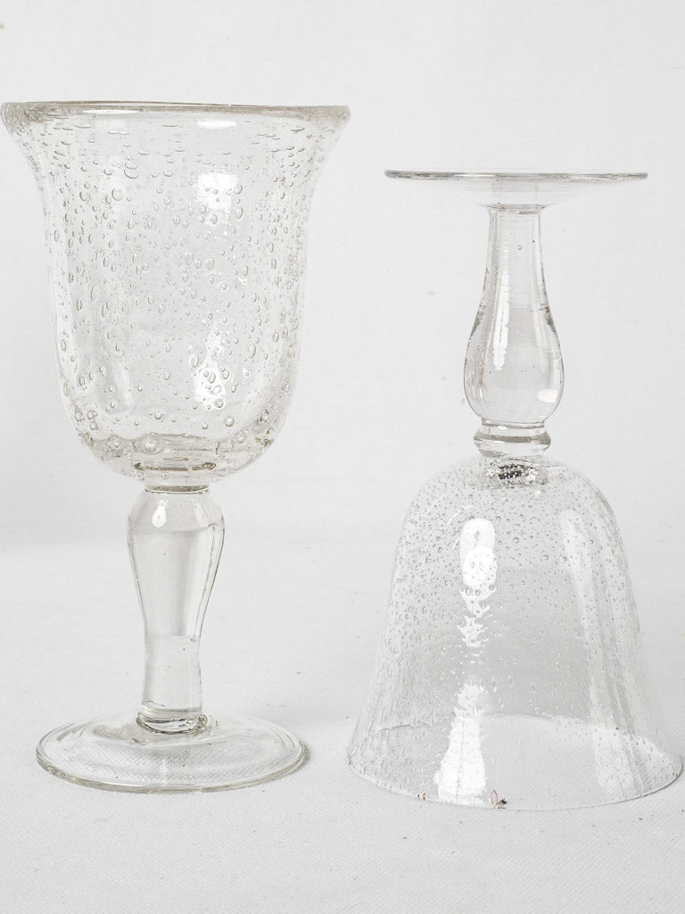 Elegant vintage tulip-shaped wine glasses