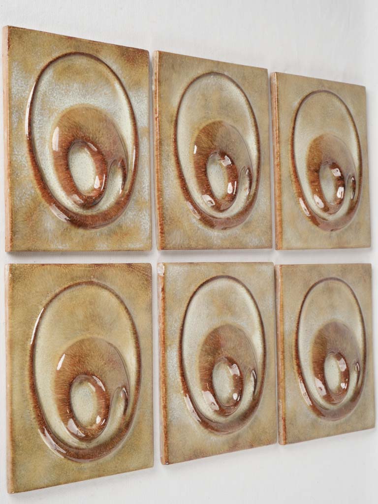 Vintage French earthenware wall tiles