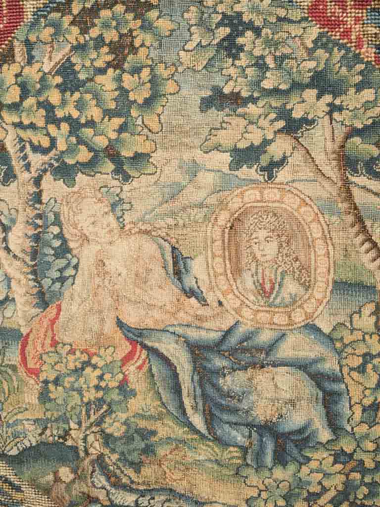 Vintage Louis XIV tapestry fireplace