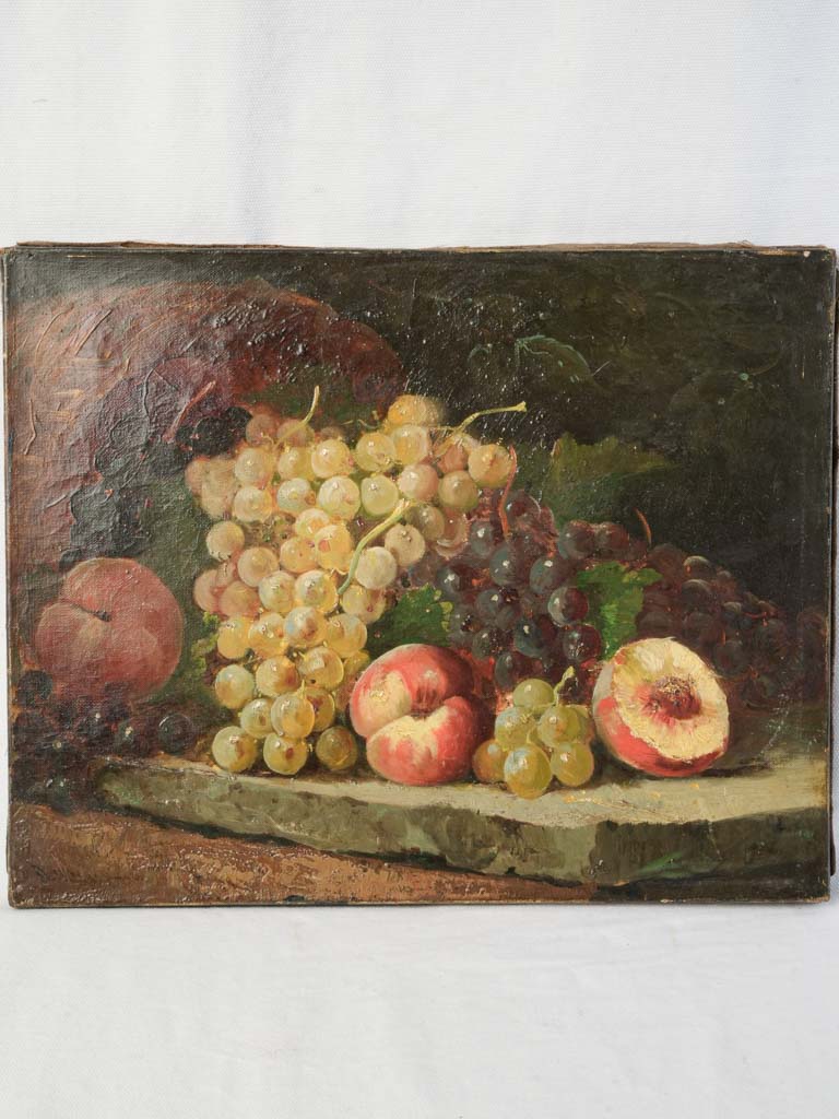 Antique textured canvas still life
