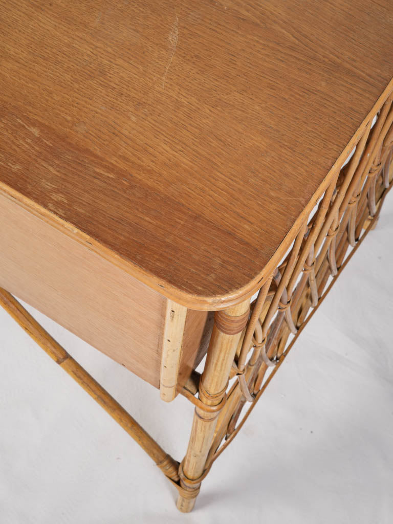 Slatted back rattan chair  