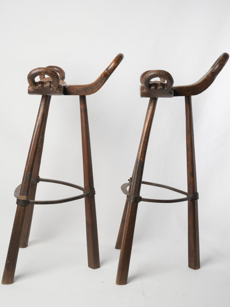 Industrial style minimalist wooden stools