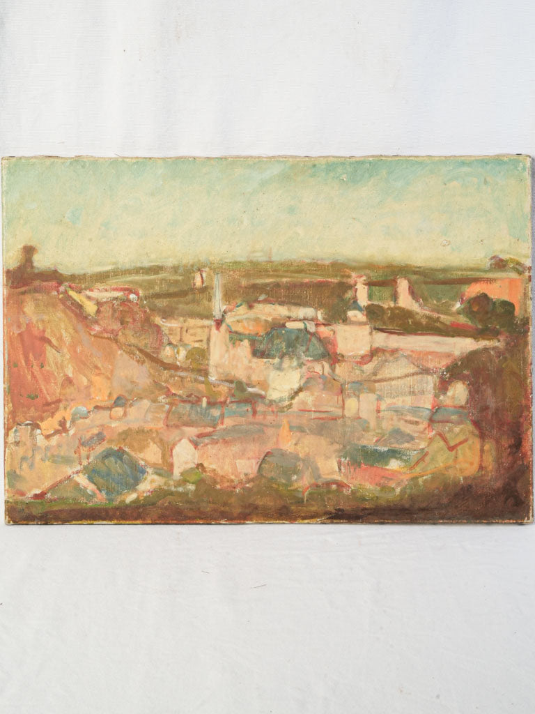 Vintage colorful canvas painting