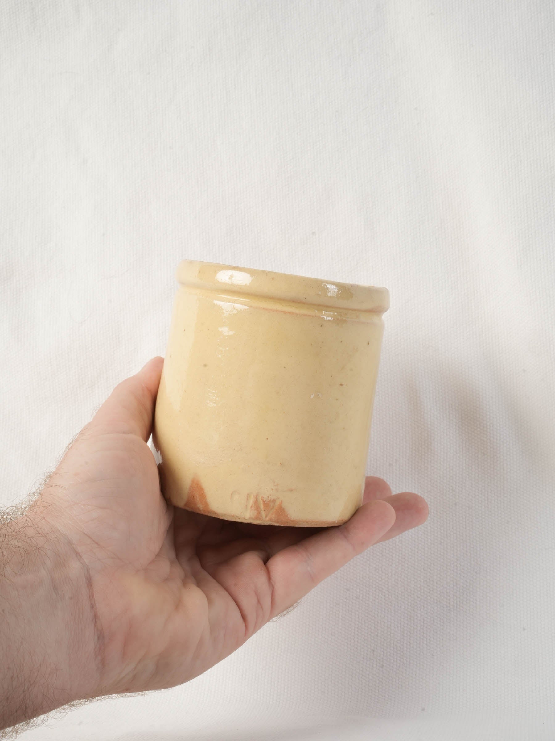 Vintage artisan terracotta honey pot