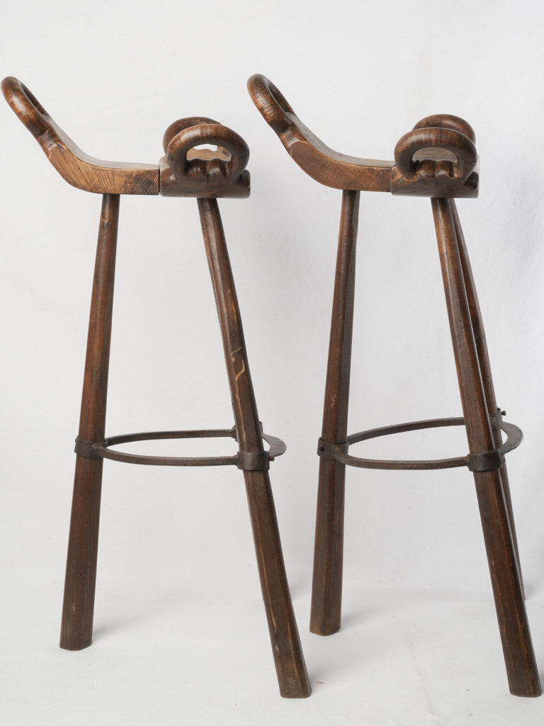 Simplistic robust iron footrests stools