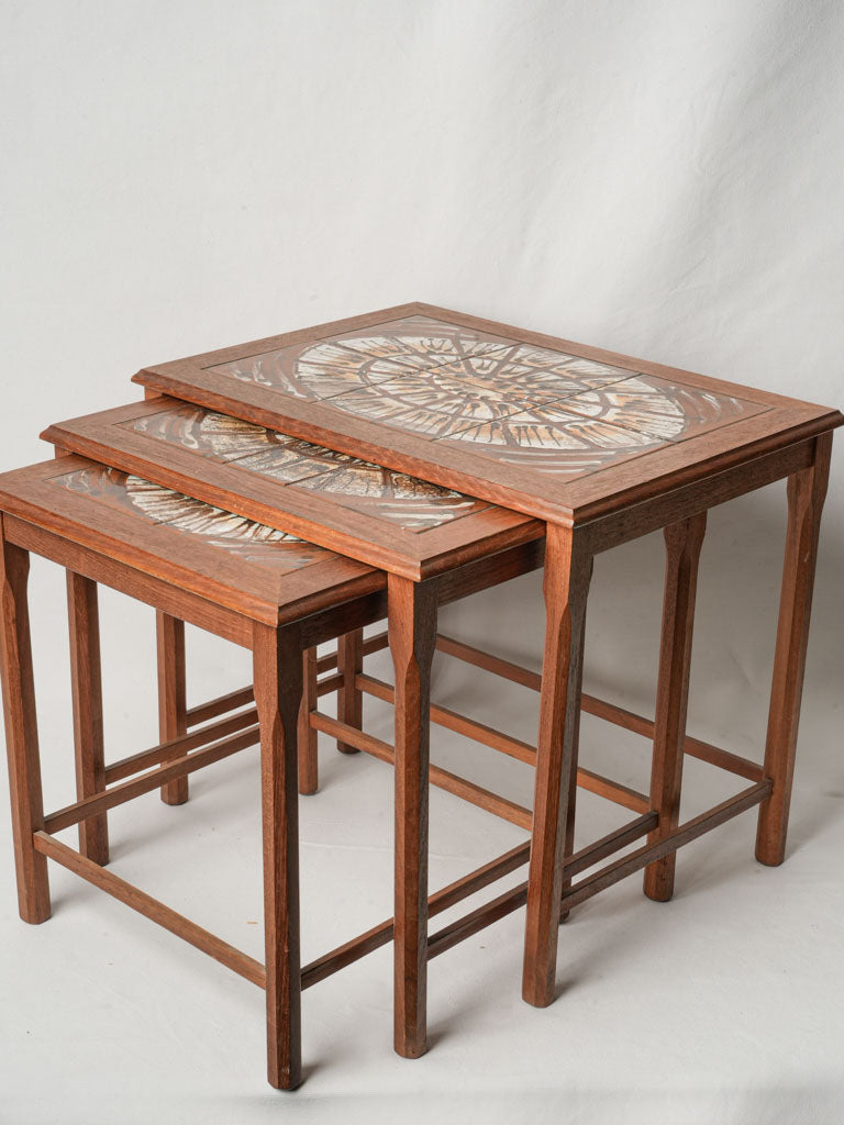Vintage Danish wooden nesting tables