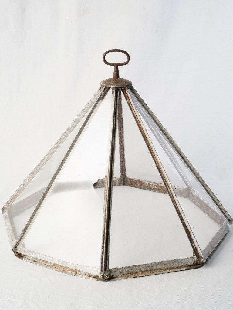 Refined aged glass garden cloche