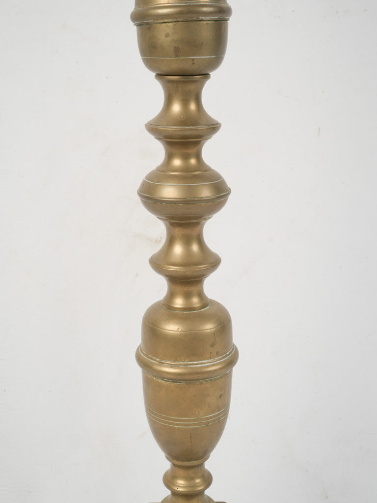 Aged patina French ceremonial candle holder