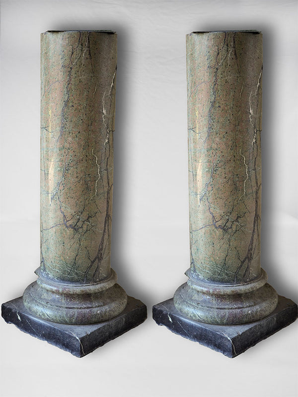 Antique English marble column pedestals