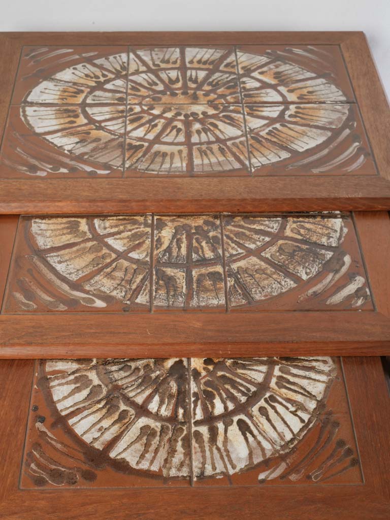 Earthy tone ceramic top tables