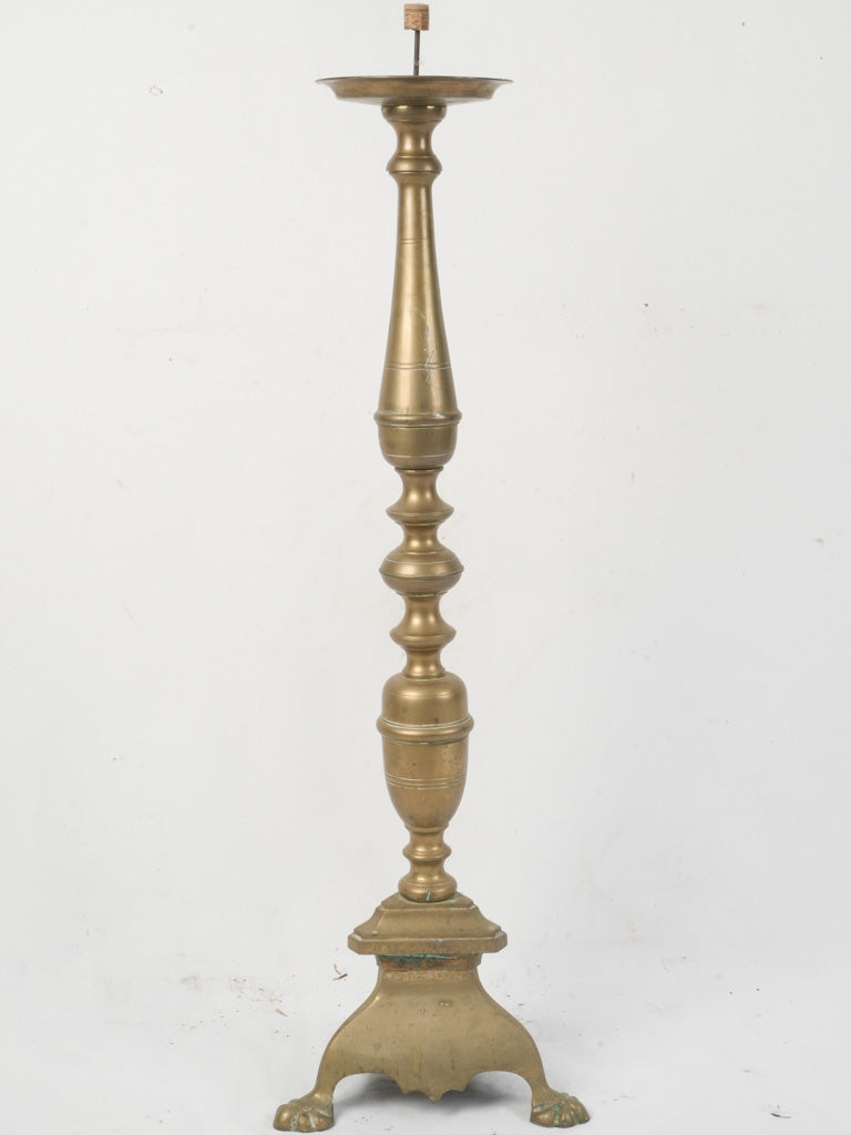 Rich patina ceremonial brass candle holder