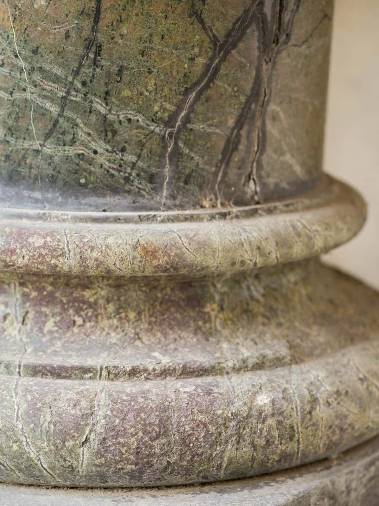 Cylindrical polished marble pedestals