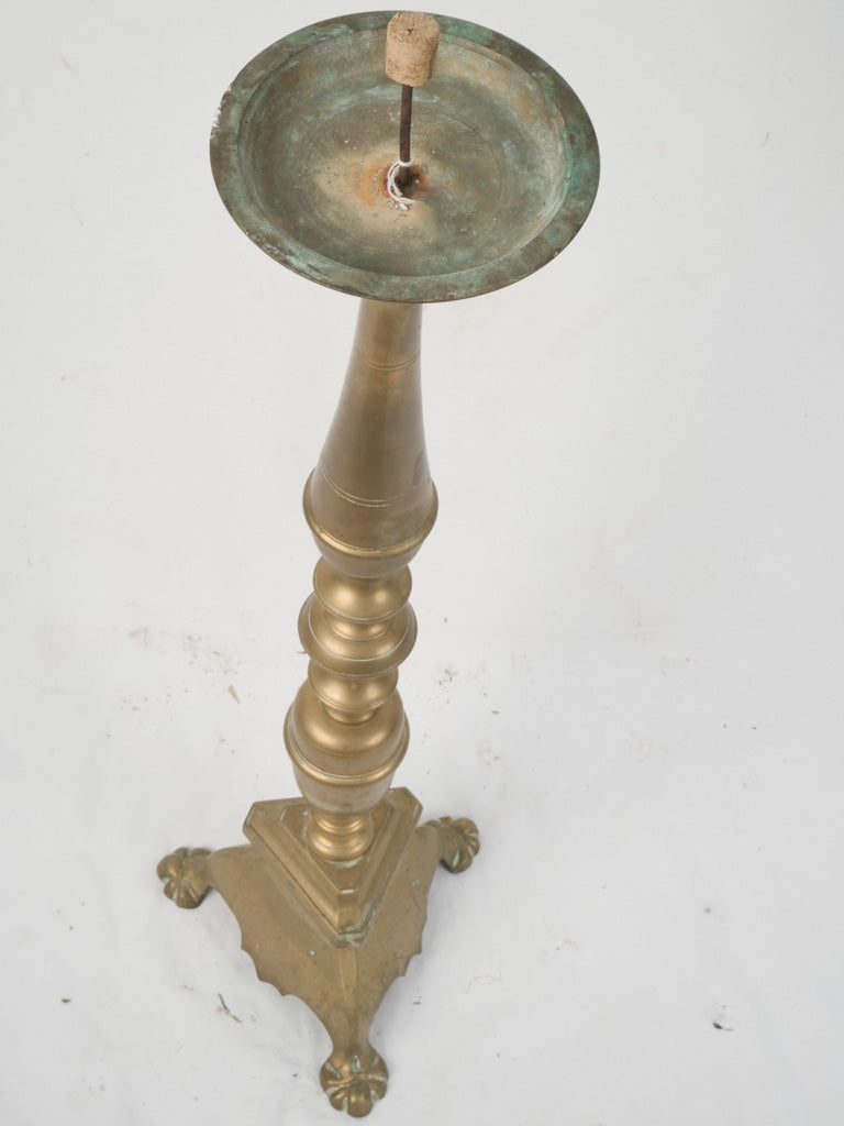 Impressive aged patina French altar candlestick