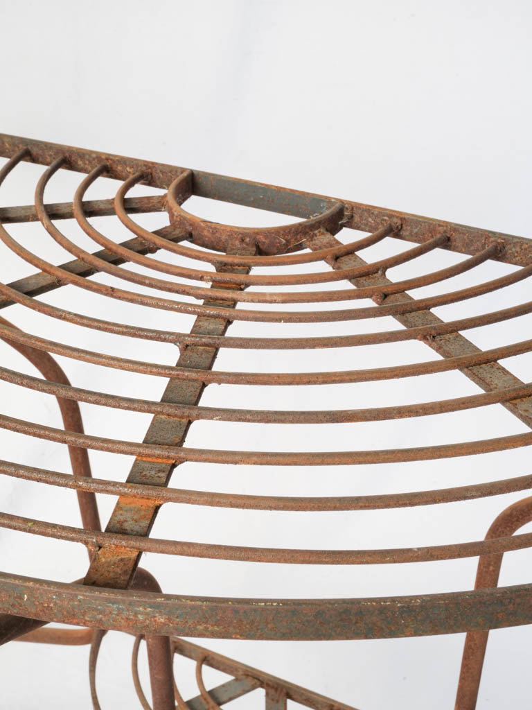 Textured mid-century metal plant stand