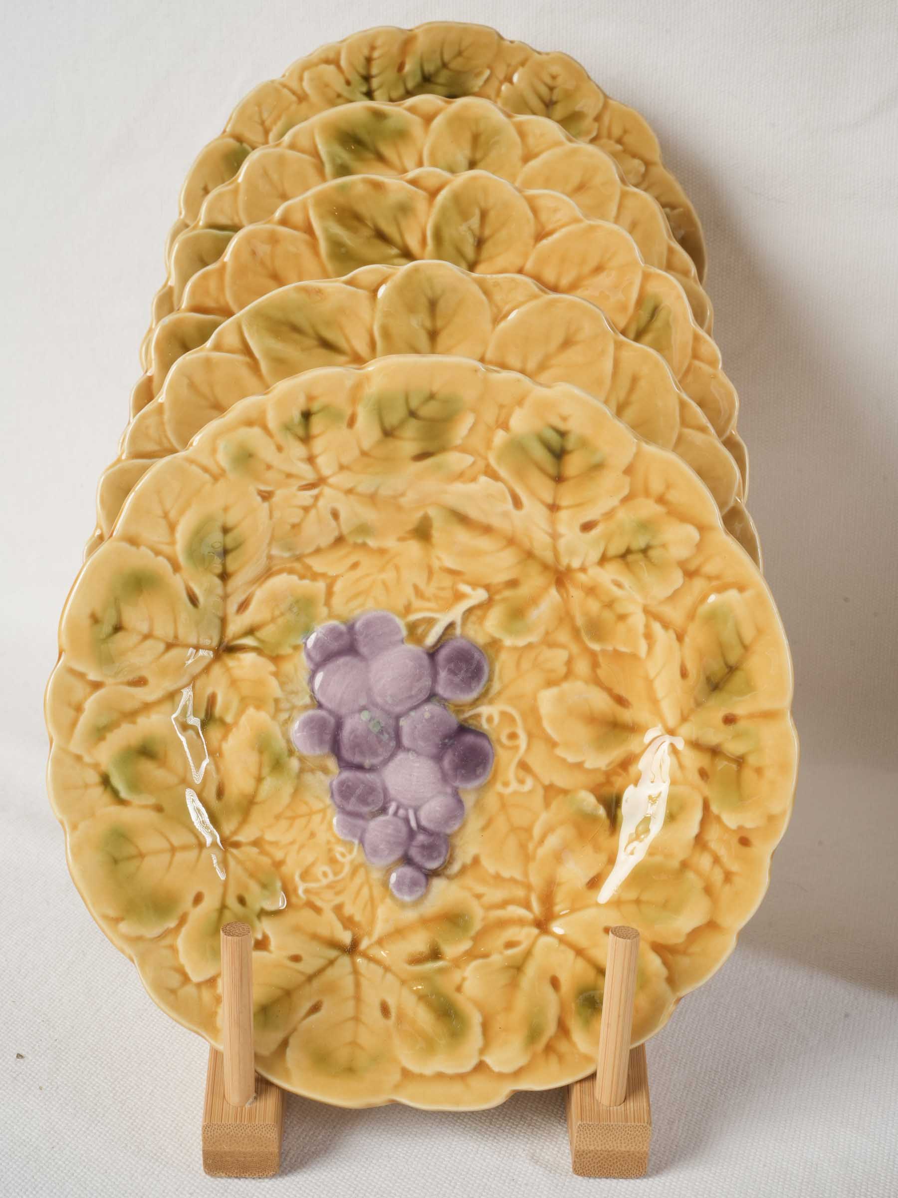 Textured vibrant fruit motif ceramics