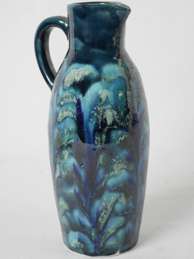 Vintage blue Poterie Ricard ceramic pitcher