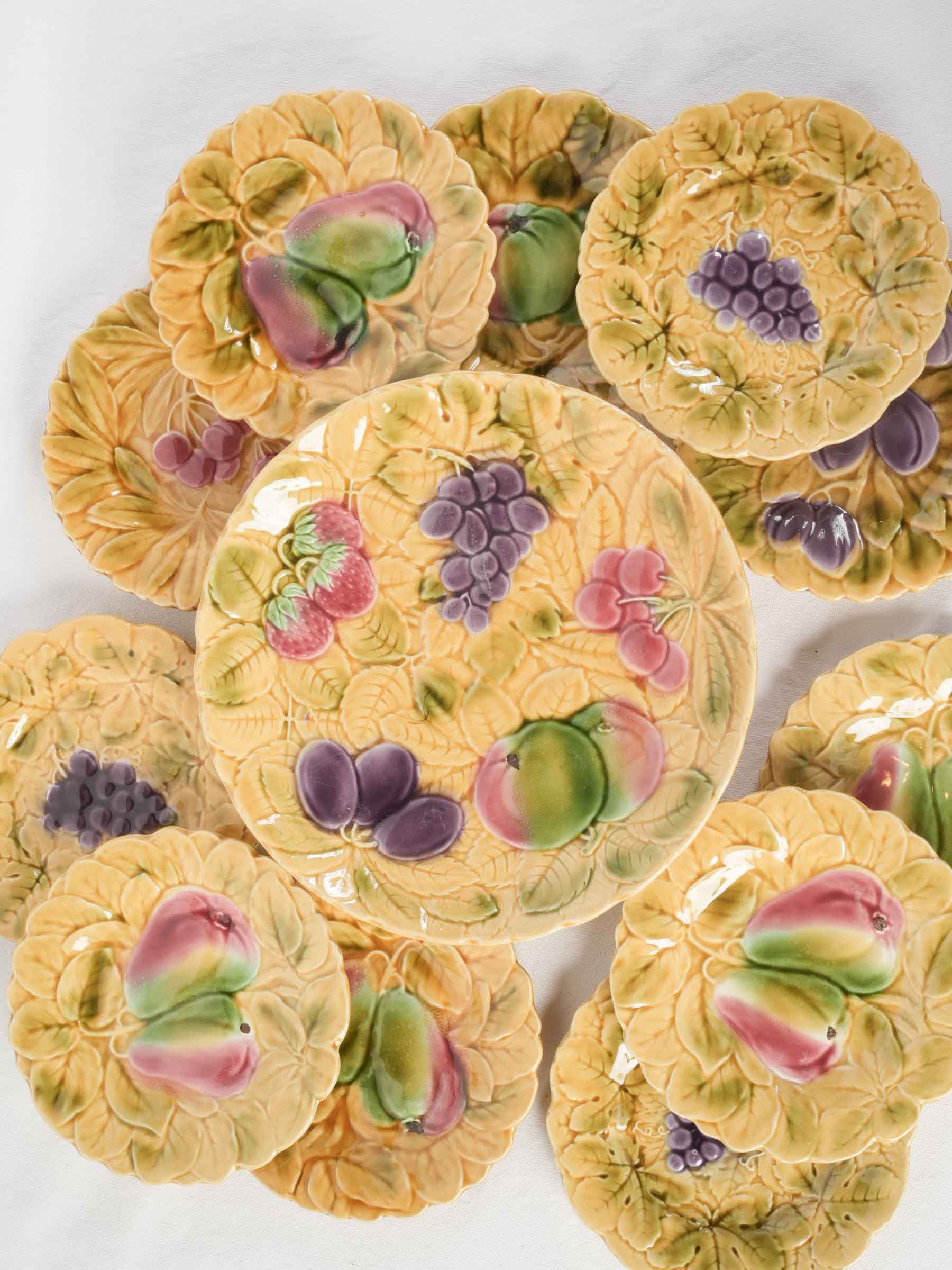 Sculptural ornate Sarreguemines tableware