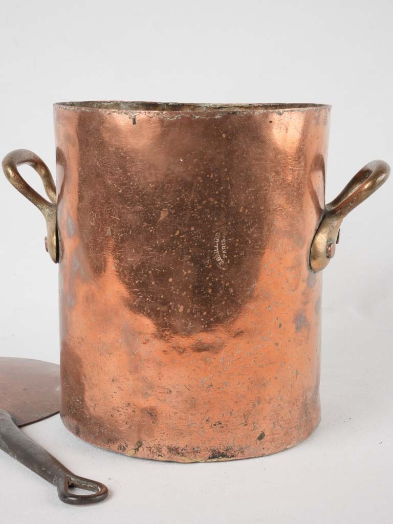 Rustic seam-detailed copper cauldron