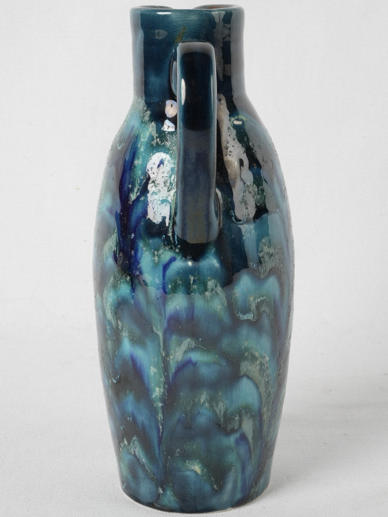 Chic mid-century Poterie Ricard blue pitcher