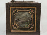 Delicate, gilded French iron safe with key