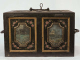 Vintage maritime-themed French iron safe box