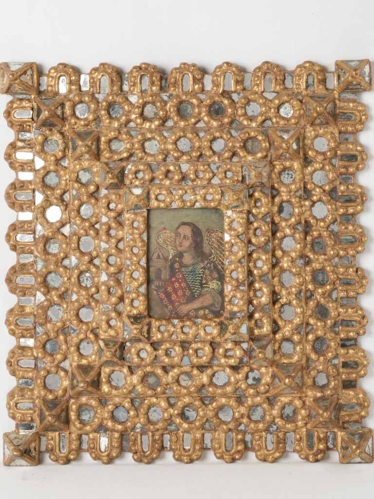 Ornate Baroque gilt mirrored painting