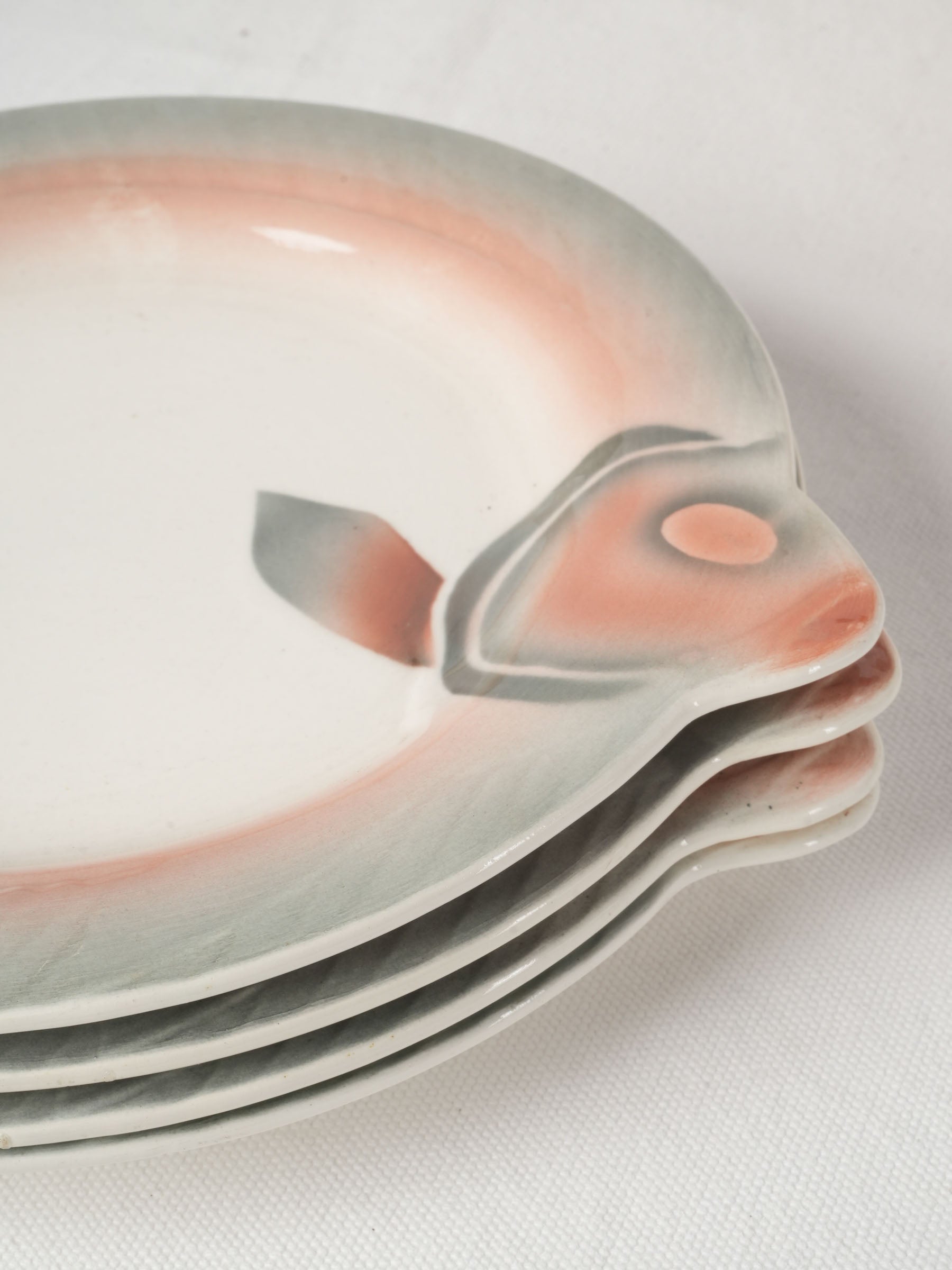 Set of 6 Art Deco Digoin & Sarreguemines Fish Plates – 2 Sets Available