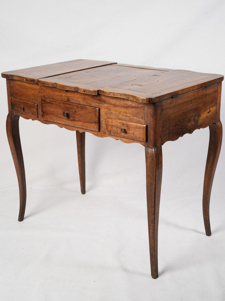 Rustic French walnut vanity table