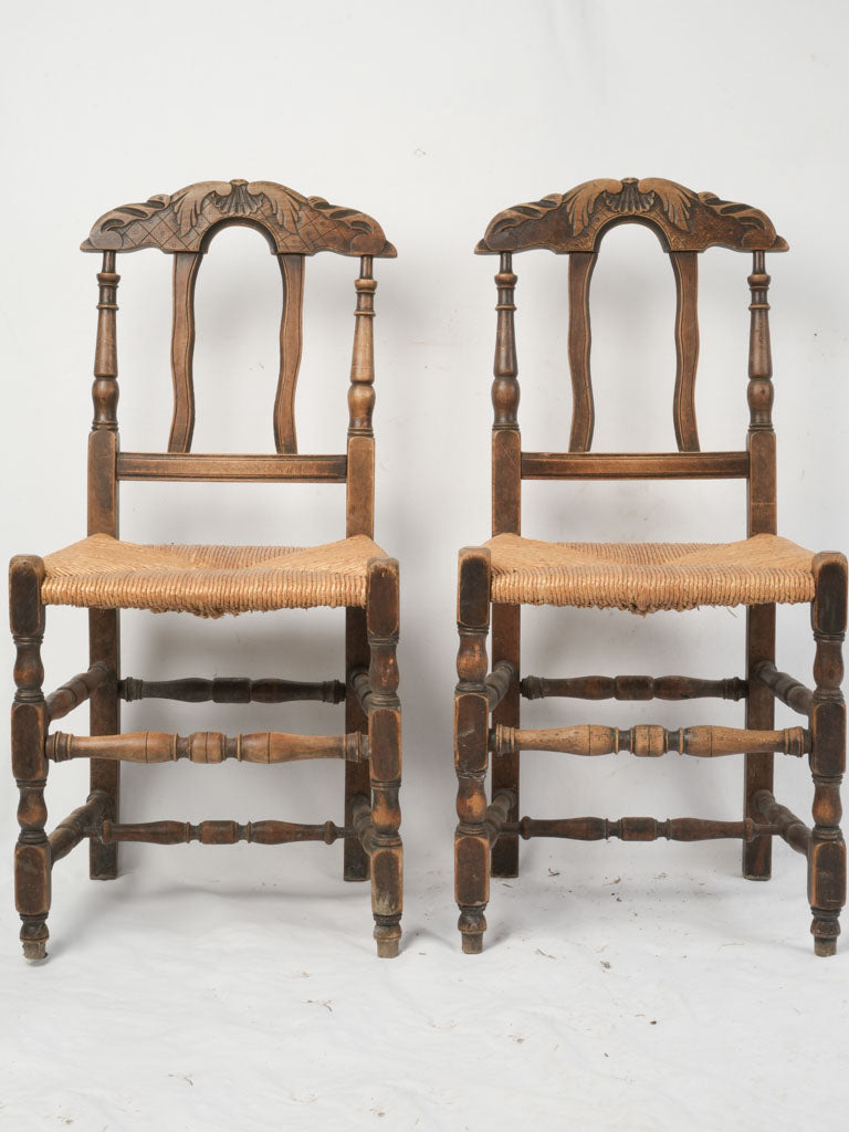 Antique French provincial dining seats