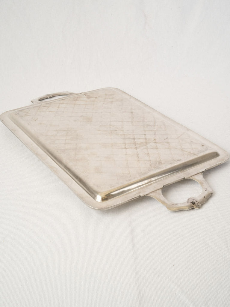 Patinated French silver tray