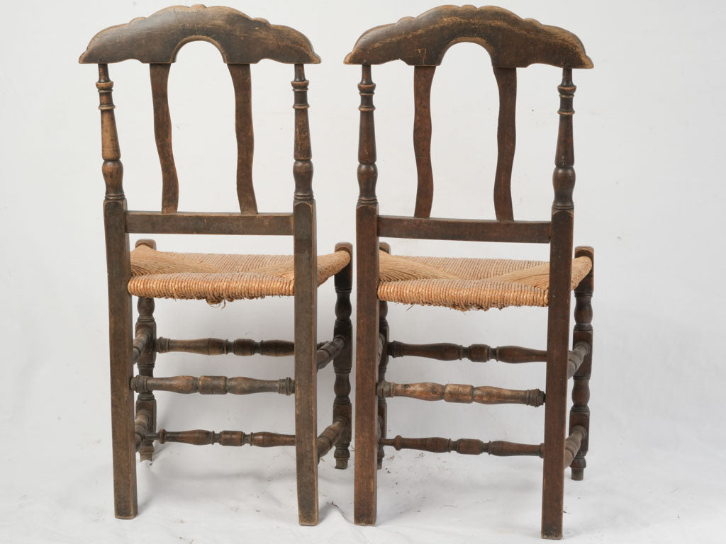 Earthy tone rustic French chairs
