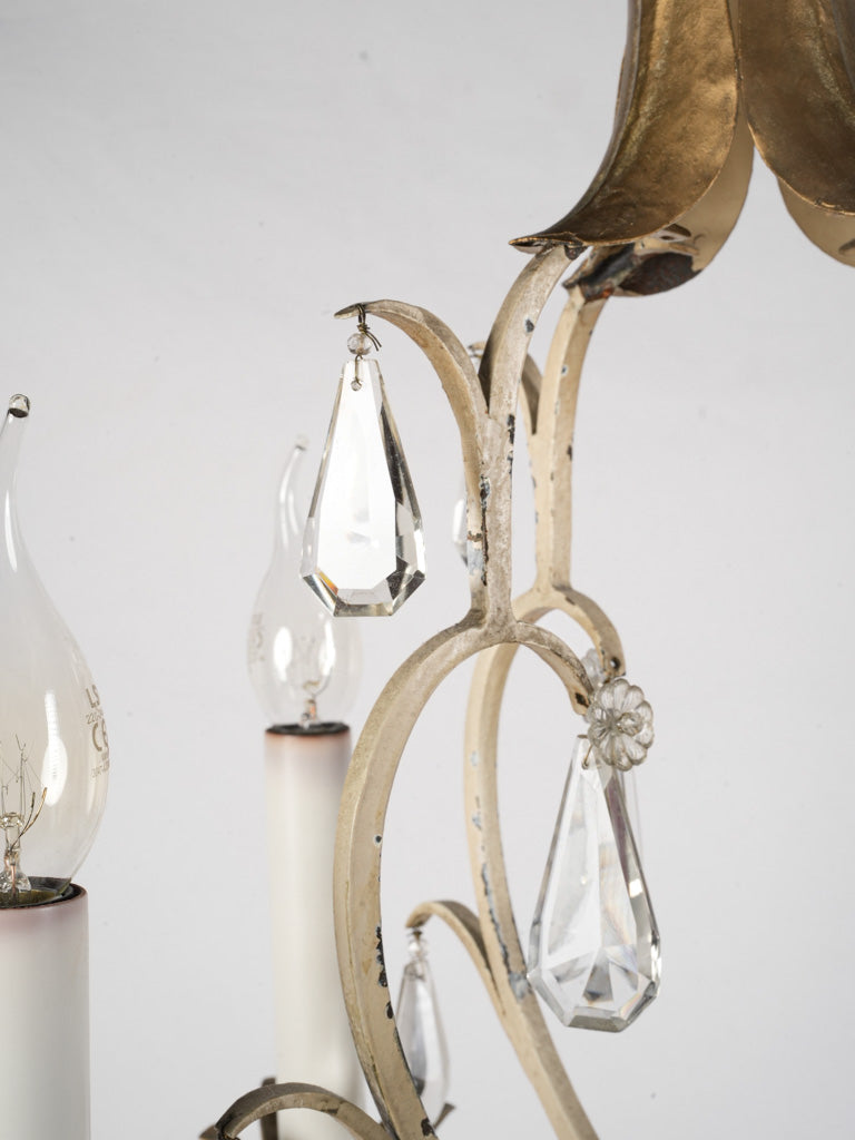 Romantic gilt finish floor lamp