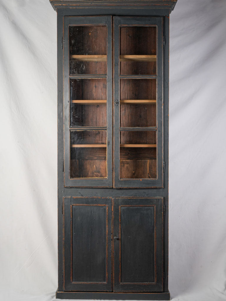 Antique black patina display cabinet  