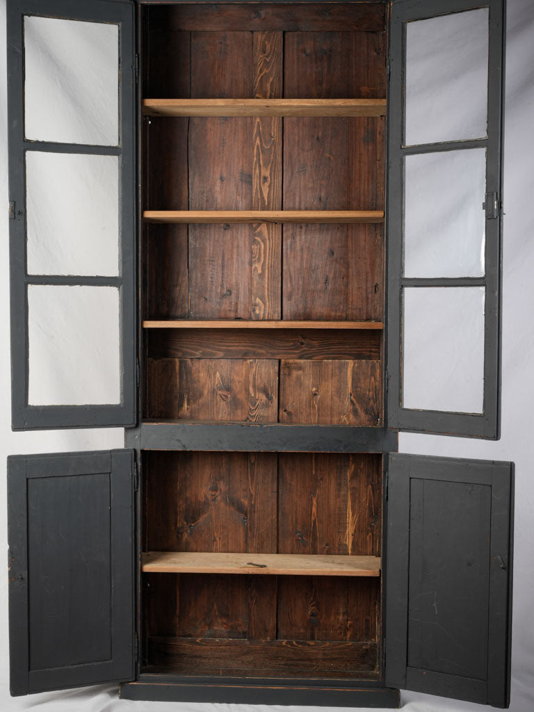Historical black patina curio cabinet  