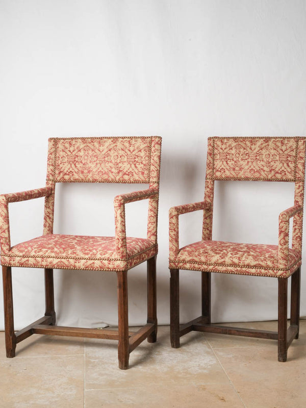 Rare, Antique French Upholstered Armchairs