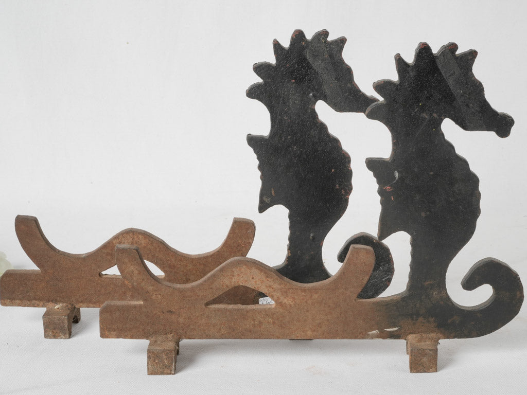 Distinctive and sought-after seahorse andirons
